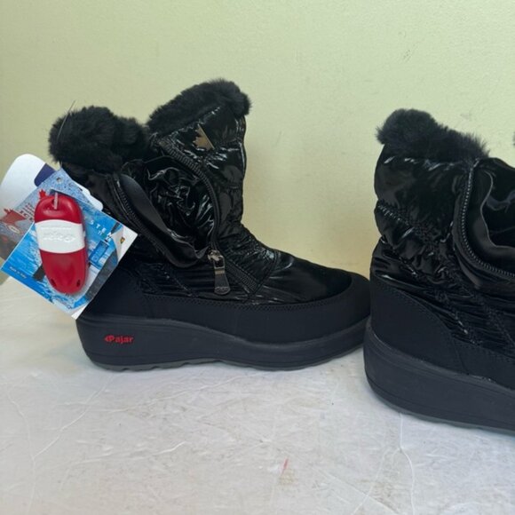 Pajar NEW Veronica Winter Boot Icegrippers Key Zip Faux Fur Waterproof Black 6.5 - Picture 8 of 16